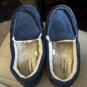 Crown Vintage Kids Blue Slippers with Plush Lining